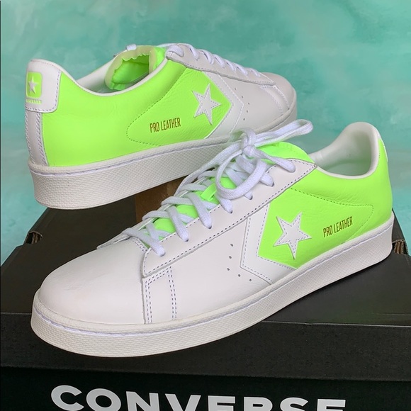 CONVERSE PRO LEATHER OX WHITE/GHOST GREEN/WHITE MN - Picture 5 of 16